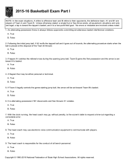 2015-16 Basketball Exam Part I