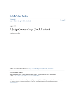 A Judge Comes of Age (Book Review)