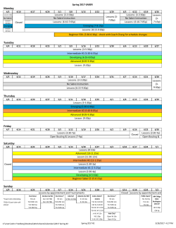 Spring 2017 Schedule as of 3/22