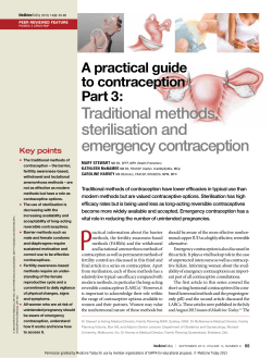 Traditional methods, sterilisation and emergency contraception