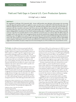 Egli and Hatfield: Yield and Yield Gaps in Central U.S. Corn