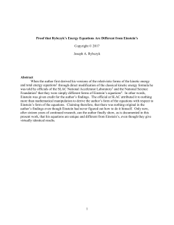 1 Proof that Rybczyk`s Energy Equations Are Different from
