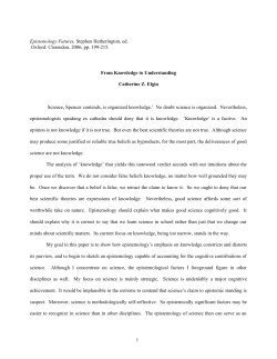 From Knowledge to Understanding - Catherine Z. Elgin