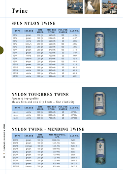 SPUN NYLON TWINE NYLON TOUGHREX TWINE NYLON TWINE