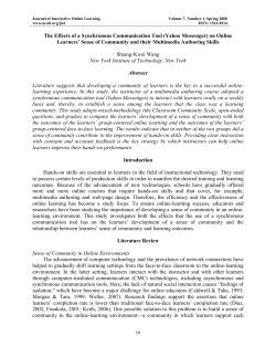 The Effects of a Synchronous Communication Tool