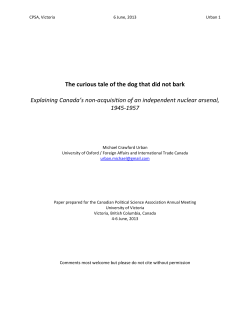 The curious tale of the dog that did not bark Explaining Canada`s