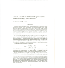Carbon Dioxide in the Ocean Surface Layer: Some Modelling