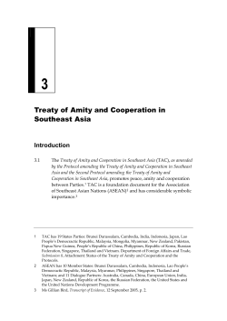 Chapter 3: Treaty of Amity and Cooperation in Southeast Asia