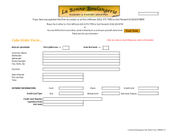 Cake Order Form&hellip; - La Bonne Boulangerie