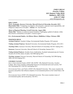 Emily Billo CV - Goucher College
