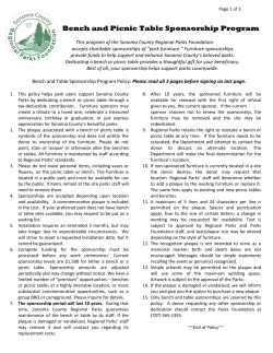 Bench and Picnic Table Sponsorship Program