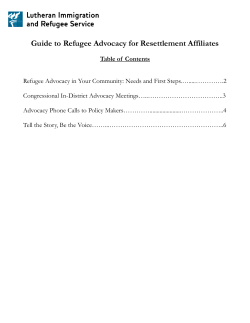 Toolkit for Refugee Advocacy - Lutheran Immigration and Refugee