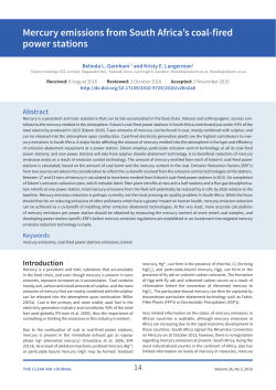 Mercury emissions from South Africa`s coal-fired