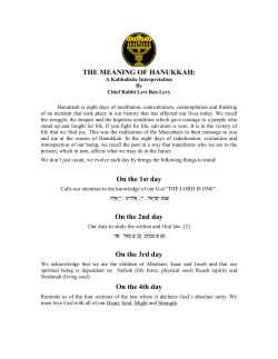 THE MEANING OF HANUKKAH: On the 1st day On the 2nd day On