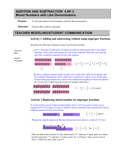 ADDITION AND SUBTRACTION 4.NF.3 Mixed Numbers with Like