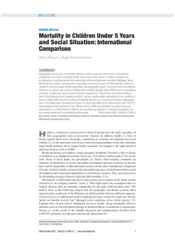 Mortality in Children Under 5 Years and Social Situation