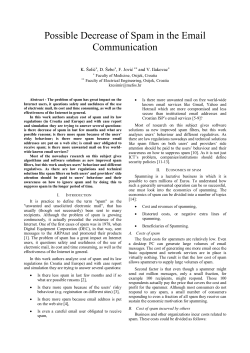 Possible Decrease of Spam in the Email Communication