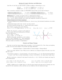 Section 2.5 (cont): Stretches and Reflections Last time, we saw how