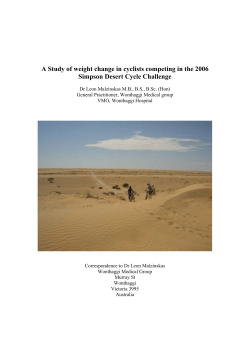 A Study of weight change in cyclists competing in the 2006&hellip;