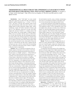 THERMOPHYSICAL BEHAVIOR OF THE UPPERMOST LUNAR