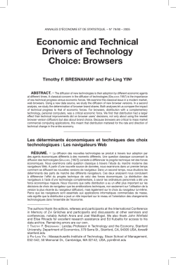 economic and technical drivers of technologY choice: BroWsers