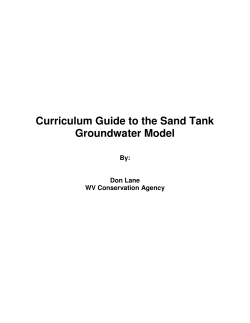Curriculum Guide to the Sand Tank Groundwater Model