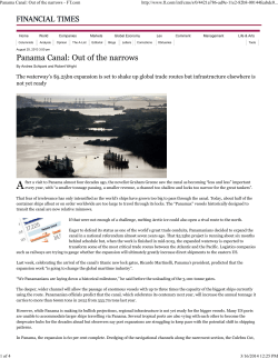 Panama Canal: Out of the narrows - FT.com