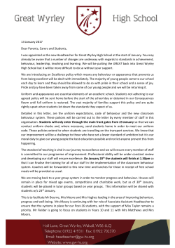 Newsletter &ndash; January 2017 - Great Wyrley High School