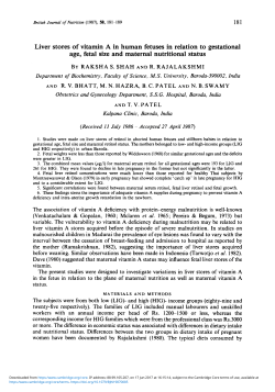Liver stores of vitamin A in human fetuses in relation to gestational