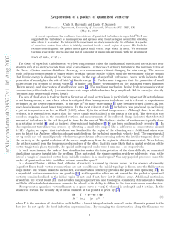 Evaporation of a packet of quantized vorticity