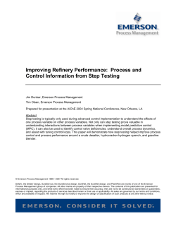 Improving Refinery Performance: Process and Control Information