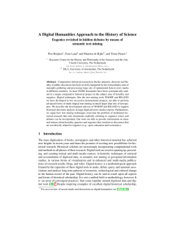 A Digital Humanities Approach to the History of Science