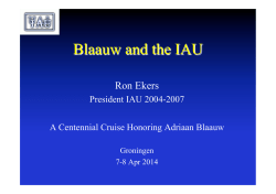 Blaauw and the IAU.pptx - Kapteyn Astronomical Institute