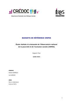 BUDGETS DE R&Eacute;F&Eacute;RENCE ONPES