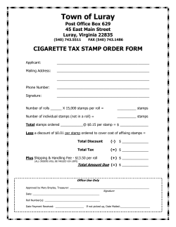 Cigarette Tax Stamp Order Form
