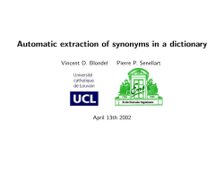 Automatic extraction of synonyms in a dictionary