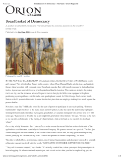 Breadbasket of Democracy - Montana Organic Association