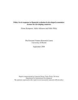 lessons for developing countries