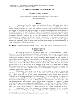 GLOBALIZATION AND FACTOR MOBILITY Timothy