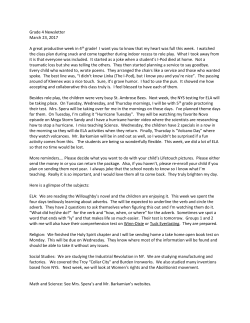 4th Grade Newsletter 3-23-17