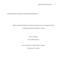 Implicit Partner Preferences 1 RUNNING HEAD