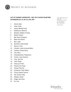May 2015 List of Passing Candidate Names Exam ERM