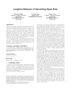 Longtime Behavior of Harvesting Spam Bots - Ohohlfeld.com