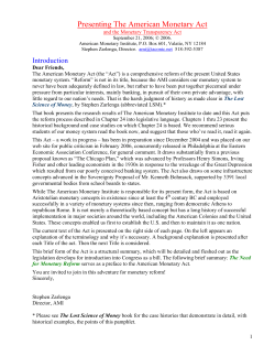 the american monetary act - Community Exchange System