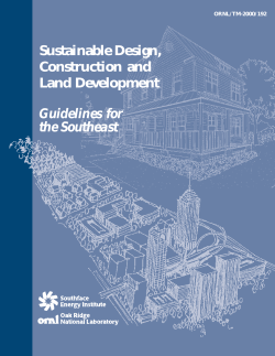 Sustainable Design, Construction and Land Development
