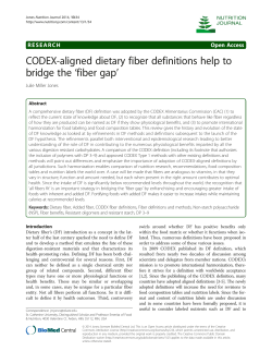 CODEX-aligned dietary fiber definitions help to bridge the `fiber gap