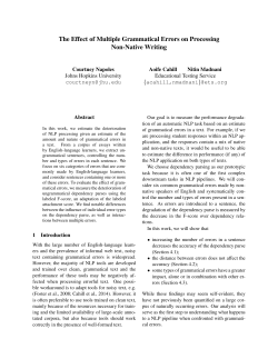 The Effect of Multiple Grammatical Errors on