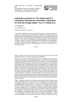 Interactive comment on &ldquo;The nitrate export in subtropical