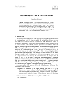 Paper-folding and Euler`s Theorem Revisited