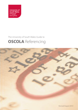 OSCOLA Referencing - University of South Wales Library